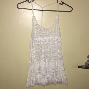 White, crochet tank top